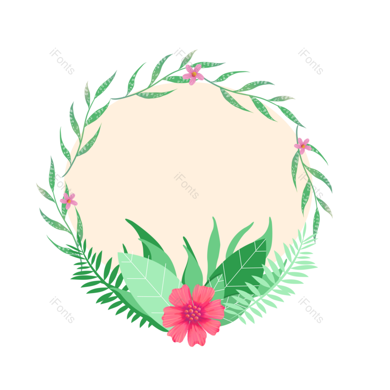 边框图片,装饰元素,花环PNG,绿叶免抠素材